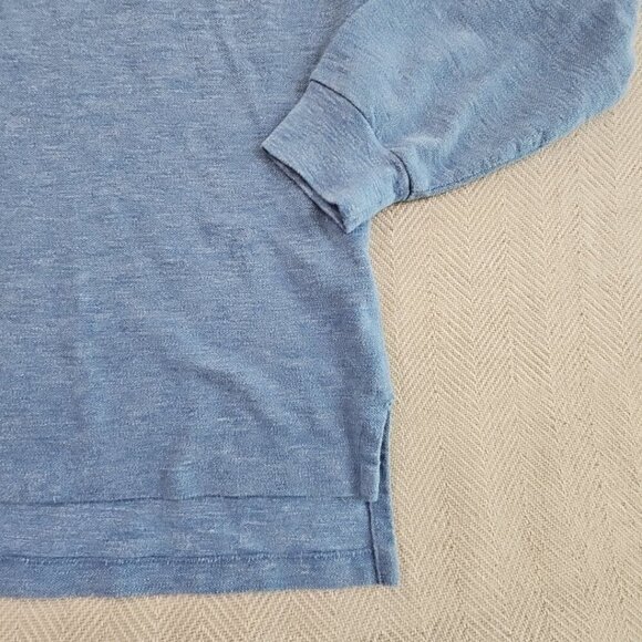 Polo by Ralph Lauren Two Button Henley Men's Size Medium Heathered Blue LS EUC - Picture 2 of 16